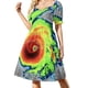 thumbnail image 3 of Vestido de manga corta con satélite infrarrojo del huracán Michael Vestidos de mujer vestidos largos de mujer Vestido, 3 of 7