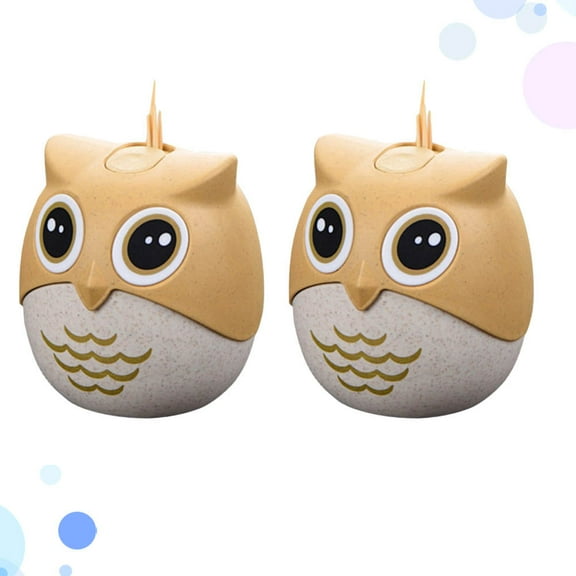 GOOHOCHY Creative OwlShaped Toothpick Holder Dispenser Made of Wheat Straw and PP MultiColored Keeps Toothpicks Clean and Hygienic