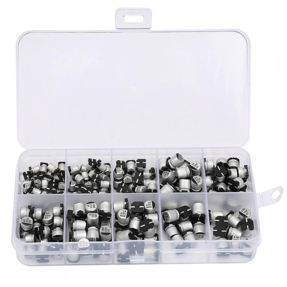 2024 200pcs 10-50V SMD Electrolytic Capacitors Set 1uF 470uF E Cap Capacitor Assortment