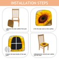 thumbnail image 4 of Sunflower Seat Covers for Dining Room Chairs Set Of 4,Stretch Printed Washable Chair Seat Cover with Elastic Ties and Button,Removable Waterproof Couch Cushion Covers, 4 of 6