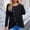 Black, variant on Women Crew Neck Long Sleeve Top Solid Button Sweatshirt Loose Casual T Shirt Clothes Hide Tummy Womens Long Sleeve Tees Extra Large Women Long Sleeve Shirt Plain Women Women Loose Fit Athletic Tops