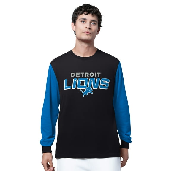 Men's Starter Black Detroit Lions Thursday Night Gridiron Long Sleeve T-Shirt