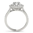 thumbnail image 2 of Eloya Jewel 2.13 Ct Round Cut Solitaire Engagement Ring - Double Halo Design with Sparkling Accent Moissanite - 14K White Gold Plated Setting - Luxurious Wedding Ring - Elegant Moissanite Jewellery, 2 of 2