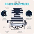 thumbnail image 5 of Ostrich The Deluxe Backpacker Portable Beach Chair with Insulated Cooler Bag, Blue Stripe, 5 of 13