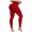 Red, variant on WIZUTIZ Yoga Pants Women Plain Casual Fitted Yoga Pants Elastic Spandex High Waist Full Length Pants Solid Pants for Ladies Workout Swimming Pool Red