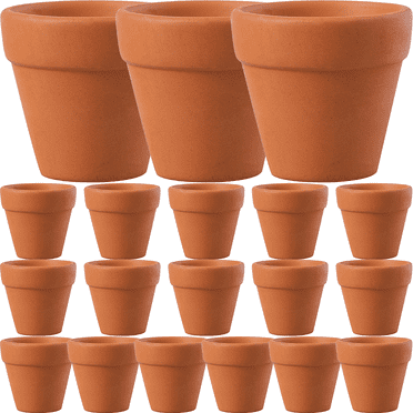 20pcs Small Red Ceramic Flower Pot Terracotta Clay Planter