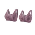 thumbnail image 2 of ZZwxWA 2pcs Women's Front Closure Bra Comfortable Breathable Wirefree Push Up Bra Seamless Maternity Sleep Nursing Bralette, 2 of 3