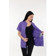 thumbnail image 2 of Post Mastectomy Band collar shirt with Drain pockets Camisole for Drain Management Systems Color: Purple, Size: XX-Large, 2 of 6