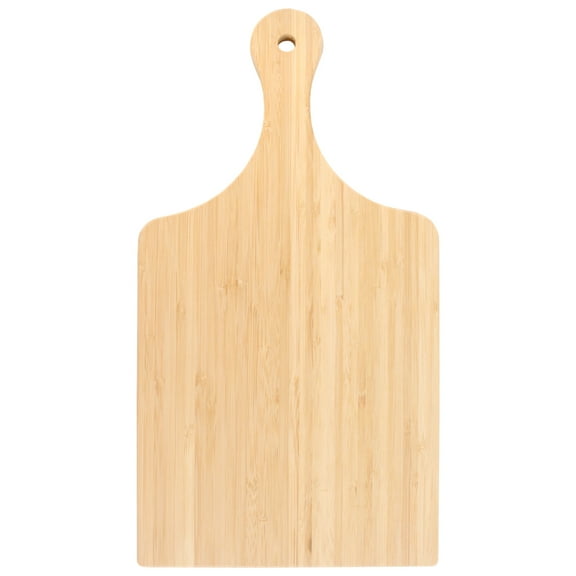 BambooMN Bamboo Paddle Cutting and Serving Board, Kitchen Cutting Board with Handle - 15" x 8" x 0.75" - 1 Piece