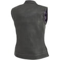 thumbnail image 2 of First Mfg Co - Jessica - Women's Motorcycle Biker Riding Black Purple Leather Vest - Medium, 2 of 3
