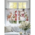thumbnail image 4 of Christmas Xmas Sheer Curtains 45 Inches Long 2 Panels Tree Snowman Deer Robin Bird Red Balls Light Filtering Semi Sheer Window Curtains Drapes for Bedroom Living Room 52"x45"x2, 4 of 7