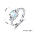thumbnail image 3 of Anillo de plata para mujer, anillos de moda portátiles, regalos para novia, joyería decorativa, propuesta de boda, compromiso informal Ropa, zapatos y accesorios Miscelánea Blanco Tamaño 11 Minnieouse AP011197-06, 3 of 6