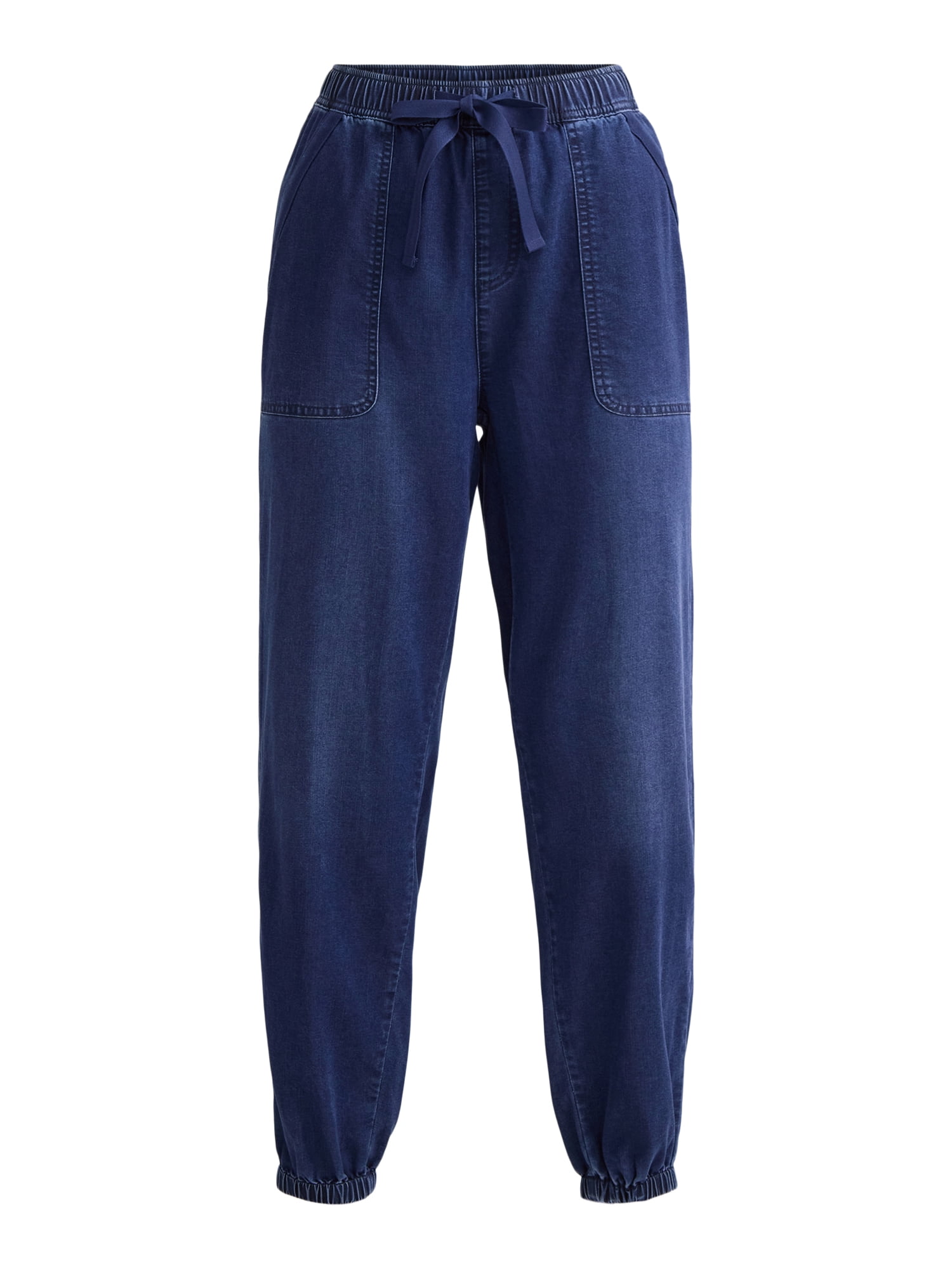 Time and Tru Women's High Rise Parachute Jogger Pants, 28" Inseam, Sizes XS-XXXL
