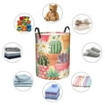 thumbnail image 6 of Balery Succulent And Cactus Round Laundry Basket with Handles Waterproof Freestanding Laundry Hamper for Clothes Toys in the Dorm and Family-Small, 6 of 8
