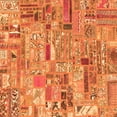 thumbnail image 1 of Ahgly Company Indoor Square Patchwork Orange Transitional Area Rugs, 5' Square, 1 of 4