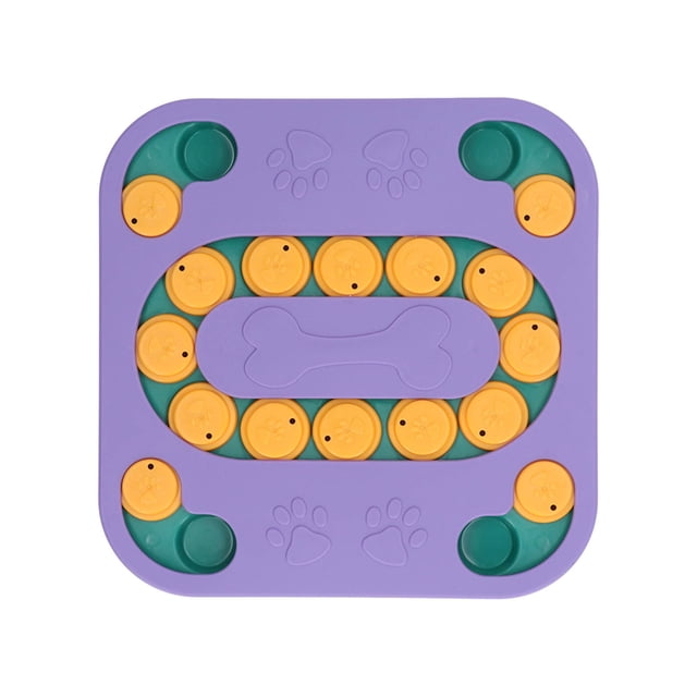 Juguetes de rompecabezas para perros, juego educativo para aliviar el aburrimiento, dispensador de comida para perros, para entrenamiento interactivo, color morado