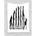 thumbnail image 1 of Evolution Tapestry, Monochromatic Silhouette Style Illustration of Ape to Man with Dog Pet, Wall Hanging for Bedroom Living Room Dorm Decor, 60"W X 80"L, Charcoal Grey White, by Ambesonne, 1 of 2