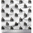 thumbnail image 1 of Soimoi Satin Silk Fabric Gorilla Animal Printed Fabric 1 Yard 42 Inch Wide, 1 of 3