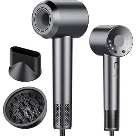 Hair Dryer, 160000 RPM Professional High Speed Ionic Blow Dryer 500 Million Negative Ions & Heat-Control & Low Noise Hairdryer for Faster Drying All Hair Types, No Heat Damage, Travel with Diffuser