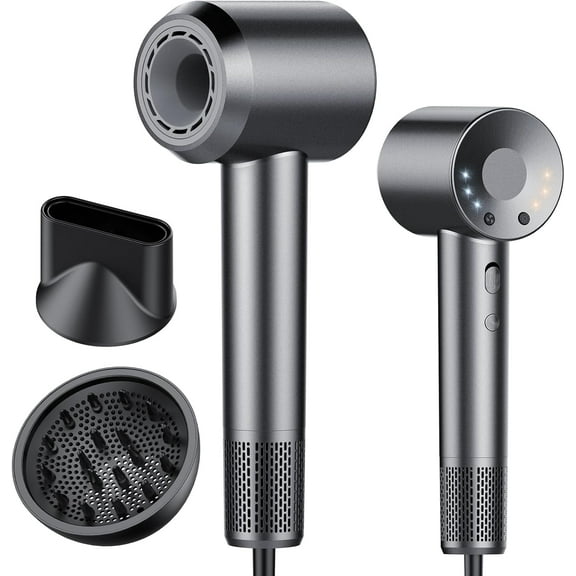Hair Dryer, 160000 RPM Professional High Speed Ionic Blow Dryer 500 Million Negative Ions & Heat-Control & Low Noise Hairdryer for Faster Drying All Hair Types, No Heat Damage, Travel with Diffuser