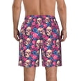 thumbnail image 3 of Yiaed Skull rose blue flower Print Men's Swim Trunks with Lining Quick Dry Sports Shorts Beach Shorts Boardshorts-Small, 3 of 5