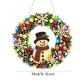 thumbnail image 6 of Christmas Snowman DIY Pearl Light Wreath 9.45in, Hand‑Assembled Pearl Ornament Garland With LED String Lights for Xmas Indoor Home Hanging Decor, 6 of 7