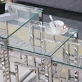 thumbnail image 6 of 3 Pieces Gold Square Nesting Glass End Tables- Small Coffee Table Set- Stainless Steel End Tables with Clear Tempered Glass- 18" Modern Minimalist Small Coffee Tables for Living Room 84094, 6 of 9