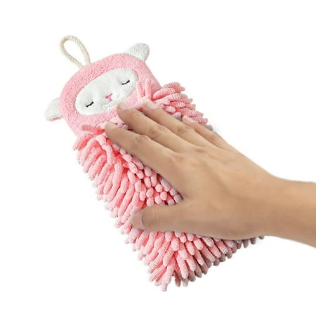 

Julam Cute Chenille Square Towel Thick Sponge Dishcloth for Bathroom Kitchen Embroidery Kitten Duck Sheep Rags Hand Towels pretty