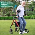 thumbnail image 5 of COSYWILL Upright Rollator Walker,Stand Up Walkers for Seniors and Adults with Backrest Seat,Lightweight and Folding Design,Red, 5 of 9