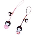 thumbnail image 4 of 2 piezas adorable muñeca japonesa llavero bolsa teléfono colgante llavero regalo, 4 of 6