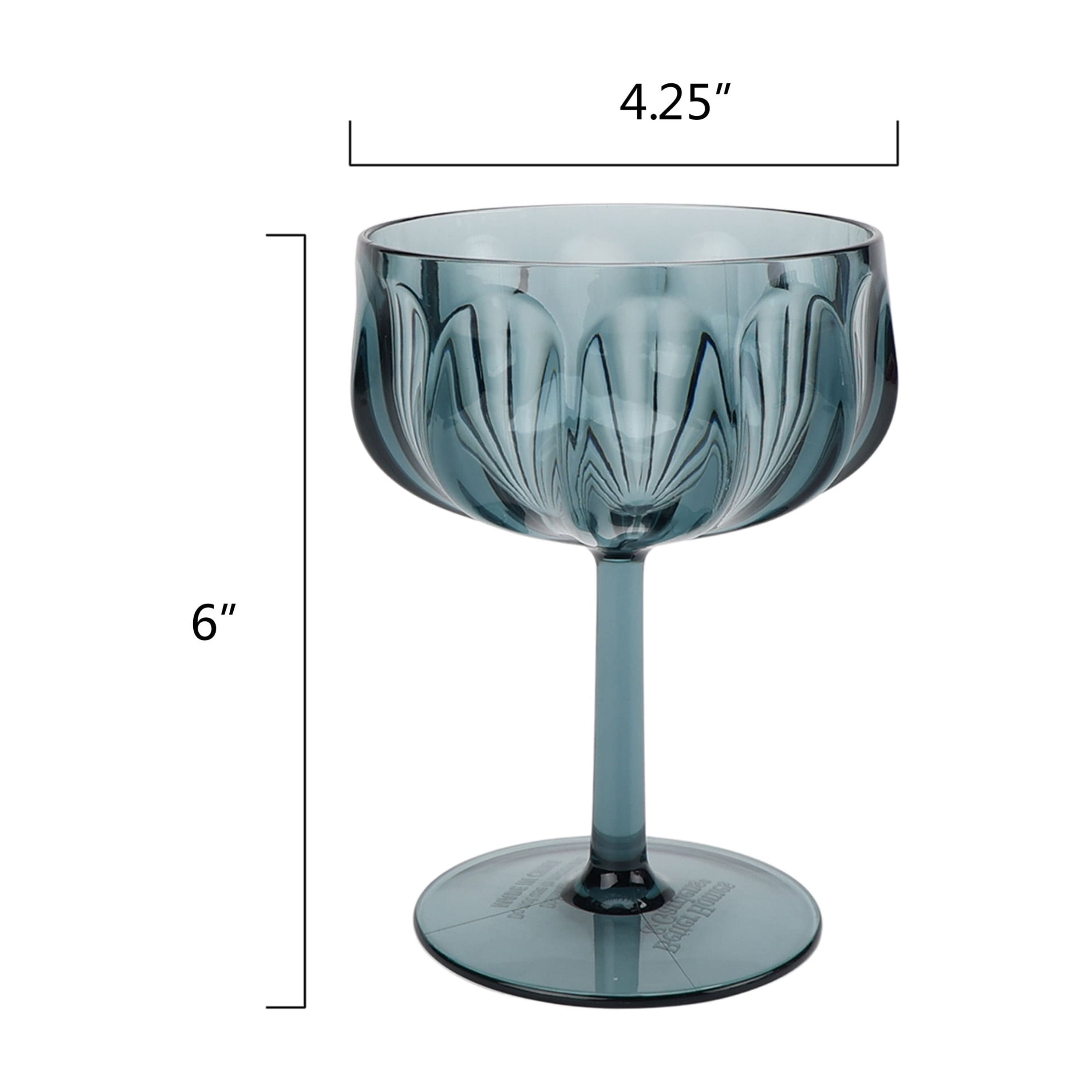 Better Homes & Gardens 13-Ounce Tritan Plastic Coupe Glass, Blue