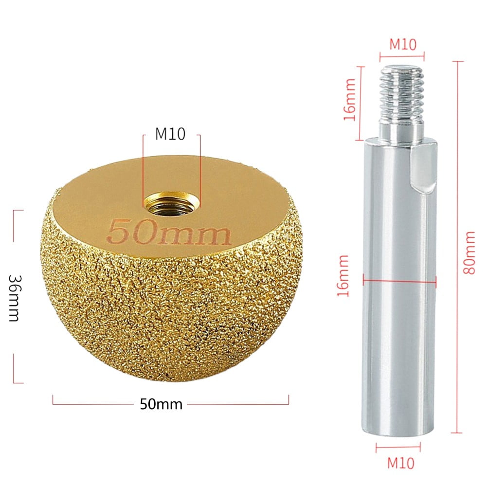 Diamond Brazed Round Grinding Head Abrasive Extension Rod M10 Stone