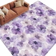 thumbnail image 2 of Purple Flower Area Rug 5x7 FT, Non Slip Bedroom Throw Carpet, Ombre Botanical Watercolor Floral Spring Washable Soft Floor Carpet Non-Shedding Rug for Dining Room Bedside Classroom Desk, 2 of 9
