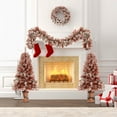 thumbnail image 6 of 4pcs Artificial Christmas Tree Set 2 Pcs 3ft Xmas Entrance Trees and Christmas Wreath and Garland with Lights Set Festive Party Christmas Holiday Decoration for Door and Fireplace, 6 of 6