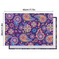 thumbnail image 5 of Purple Paisley and Floral Pattern Summer Placemats Table Placemats Set Of 6-Linen Kitchen Washable Placemats Table Mats 11.8"x17.7" Non-Slip Heat Resistant, 5 of 5
