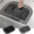 thumbnail image 1 of Alfombra de baño súper absorbente con respaldo antideslizante de goma | Alfombra de piso de baño de secado rápido | Alfombra de ducha gris moderna lavable | 16x24 pulgadas | Multipropósito para, 1 of 9