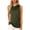Army green, variant on Sleeveless Women's High Neck Tank Top Blouse Plain T Shirts Pocket Cami Summer Tops
