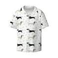 thumbnail image 2 of Lsque Dachshund Dog print Men's Cuban Collar Short Sleeve Shirt Summer Beachwear Casual Button Down Fashionable Vacation Leisure Shirt-X-Large, 2 of 7