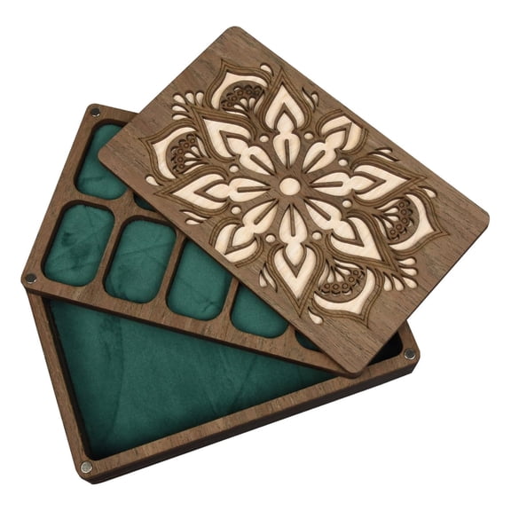 OIUR Bead Sorting Tray with Magnetic Lid Heavy Duty Bead Storage Box Wooden Beadwork Accessory Sorter Organizer Container