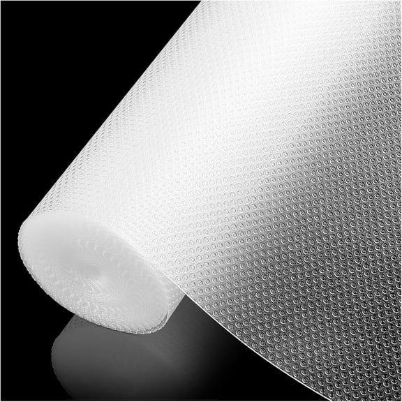 100% EVA Shelf Liner for Kitchen Cabinet, 12" x 240" Drawer Liners Non Adhesive Slip Waterproof Plastic Paper, Dresser Pantry Bathroom Refrigerator Protector, Clear