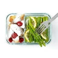 thumbnail image 5 of Open Box Glasslock Duo 3 Piece Clear Glass Divided Food Storage Containers, 5 of 8