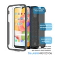 thumbnail image 4 of Njjex Phone Cases for Samsung Galaxy A01 5.7" 2020, [2 Pack Temerped Glass Screen Protector] Combo Holster Belt Clip [Heavy Duty] [Kickstand] Full-Body Rugged Holster Case (Gray), 4 of 9