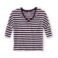 thumbnail image 1 of Aeropostale playera gráfica de manga 3/4 con rayas y cuello en V para mujer, púrpura, extra pequeña Aeropostale Camiseta gráfica, 1 of 1