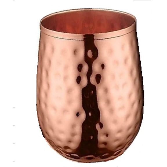 RATAN ENTERPRISES Hammered Copper Wine and Juice Glasses Tumbler for Ayurvedic Health Benefits 17oz