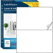 8.5 x 5.5 Inches 100 Sheets 200 Labels Half Sheet Shipping Address Labels for Laser & Inkjet Printer - Labelchoice 2 Per Page Mailing Labels for Packages Permanent Adhesive Easy Peel