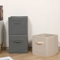thumbnail image 5 of Foldable Storage Cubes with Handle, 13X13X13 Inches Fabric Organizer Box for Clothes Toys Towels, Home Wardrobe Closet Storage Basket, A Gray, Open-Top Fabric Storage Box, 5 of 9
