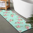 thumbnail image 2 of Pioneer Flower Floral Print Pattern Bathroom Rugs Mat, Non Slip Microfiber Bathroom Rug with Rubber Backing, Soft Mats for Bathroom Floor Tub Shower, 17"x47", 2 of 5