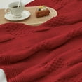 thumbnail image 3 of Chenille Checkered Throw Blanket Reversible Bedding Knit Blanket,50" X 60",Red, 3 of 4