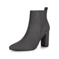 thumbnail image 1 of Unique Bargains Bottines à Talon Bloc à Bout Pointu avec Fermeture Éclair pour Femmes, 1 of 8
