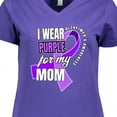 thumbnail image 4 of Inktastic Alzheimers Awareness I Wear Purple for My Mom Women's V-Neck T-Shirt, 4 of 5